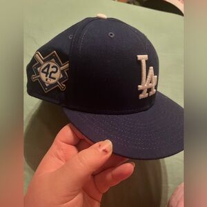 59fifty New Era hat LA dodgers  7 3/8 Cap Day 42 Fitted Blue